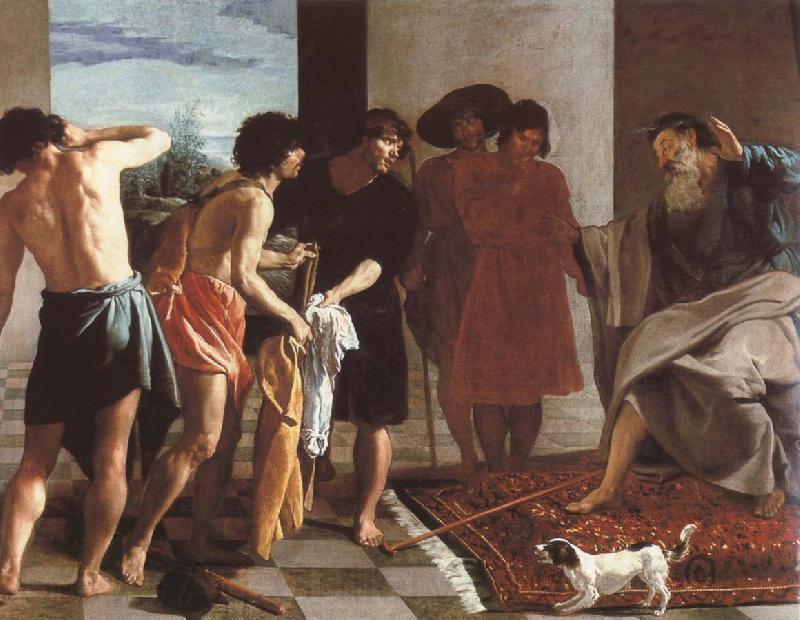 VELAZQUEZ, Diego Rodriguez de Silva y The man-s bloodstain coat Spain oil painting art